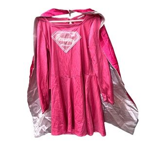 Supergirl Long Sleeve Dress Costume.  Comes with Two Capes.  girls Size 4-6